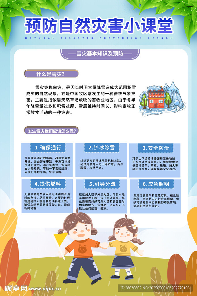 预防自然灾害小课堂海报