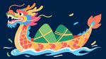 龙舟载粽竞渡