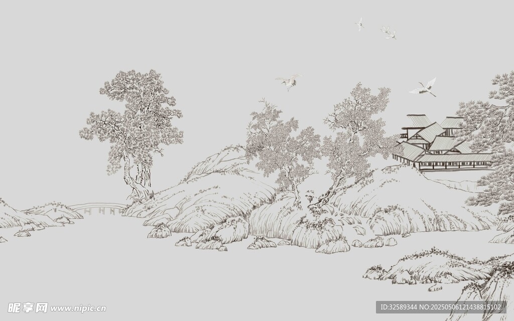 水墨山水风景图