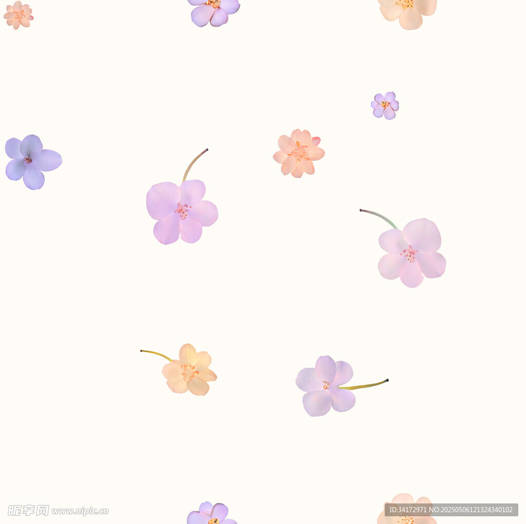 清新水彩小花图案背景