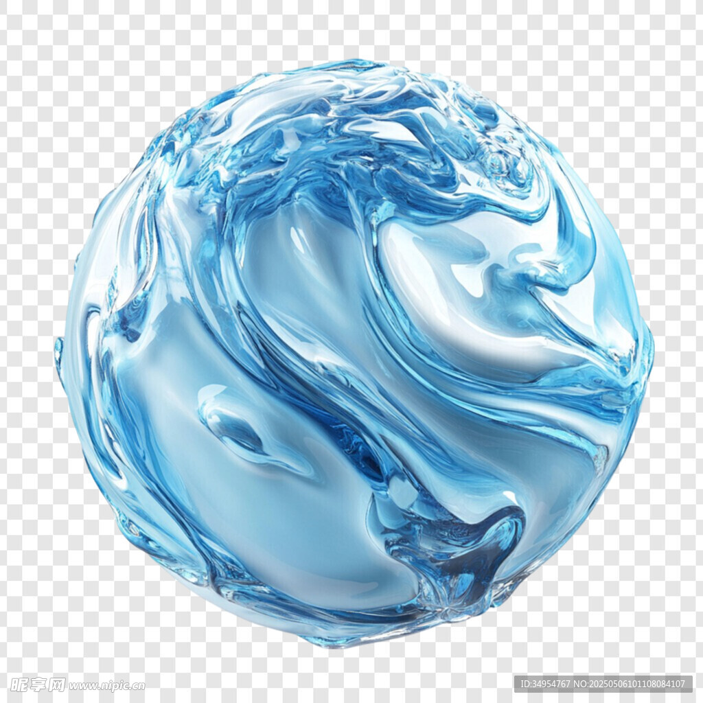 蓝色水球素材