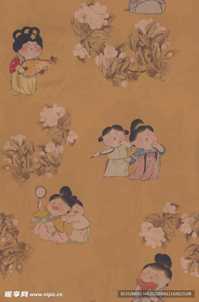 数码印花 唐朝女