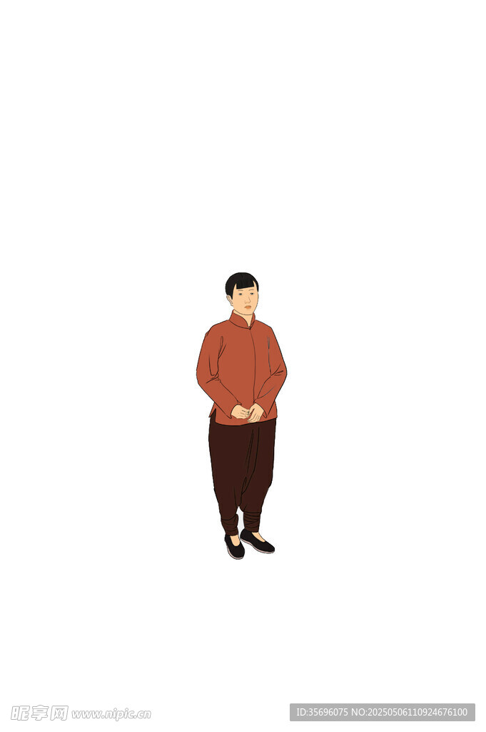 站立男子卡通形象