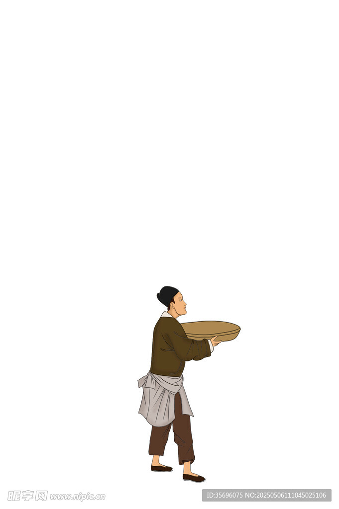 古代店小二端盘形象展示