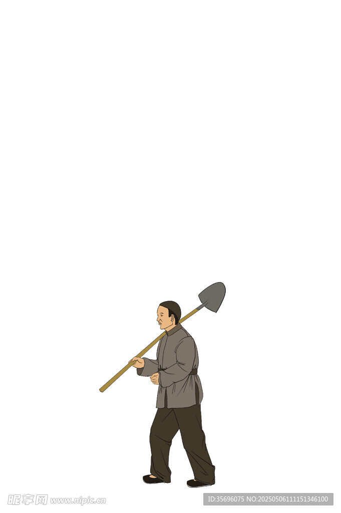扛锄头的农民形象