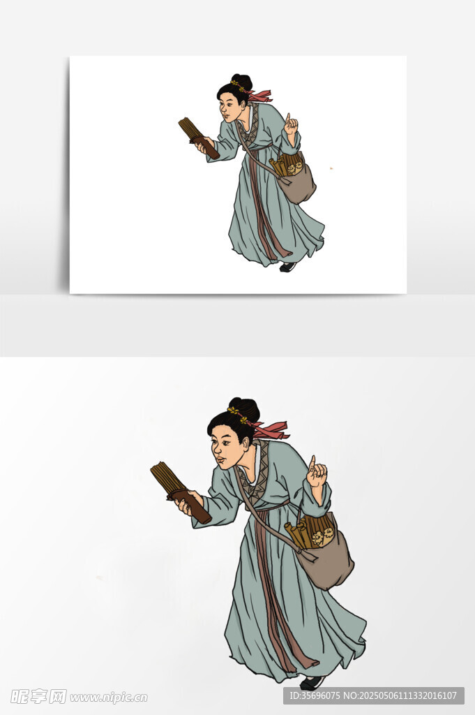 古代书生形象插画