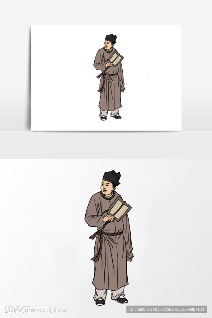 古代书生形象插画