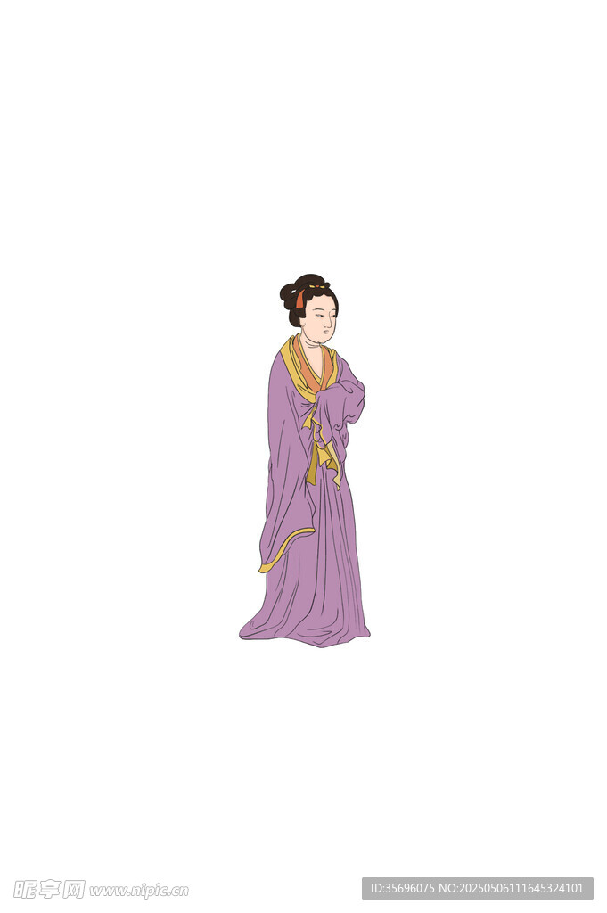 古风紫衣女子优雅姿态