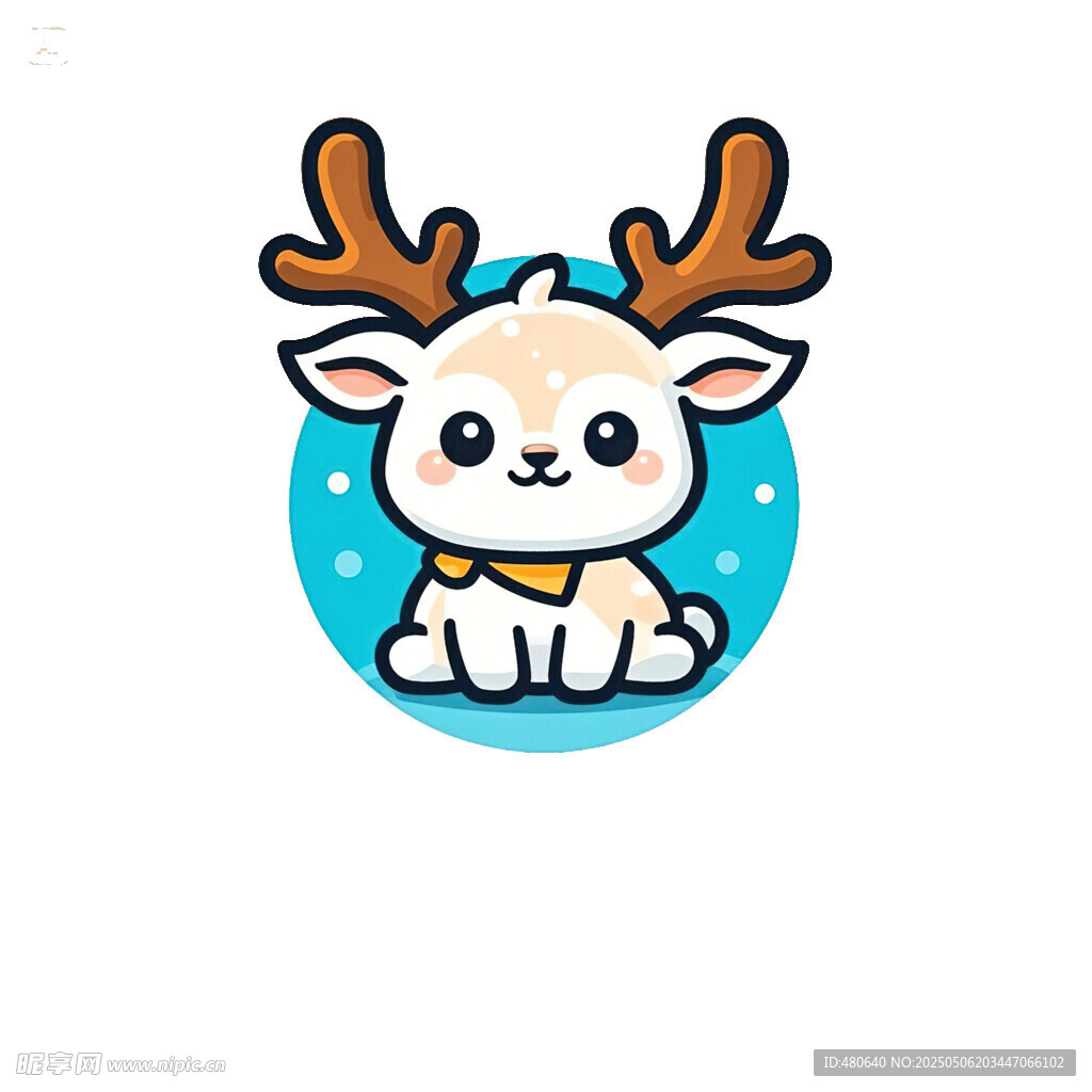 卡通小白鹿简笔画