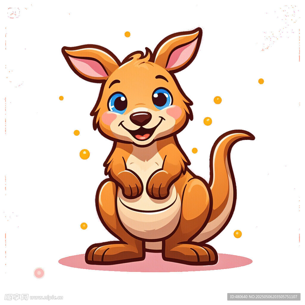 小袋鼠卡通插画
