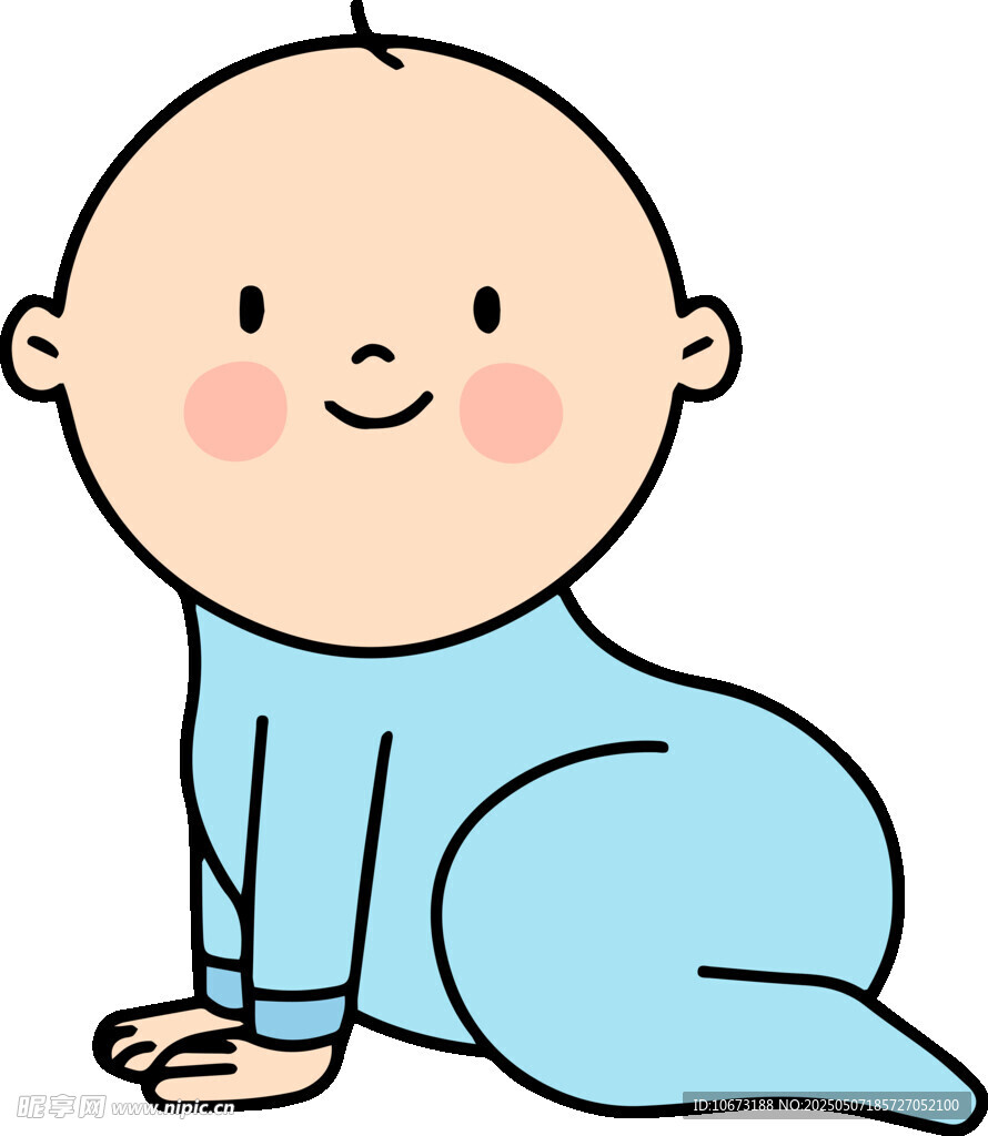可爱爬行小婴儿
