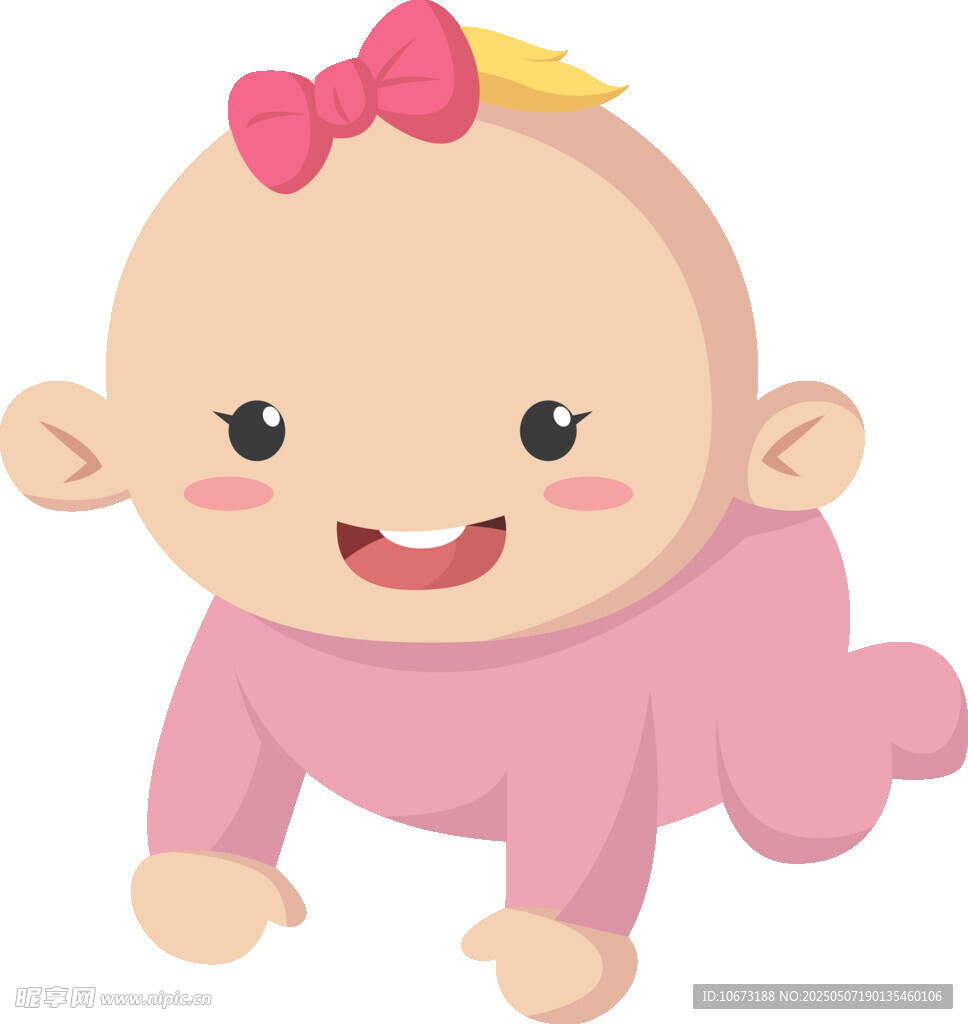 爬行的可爱女宝宝