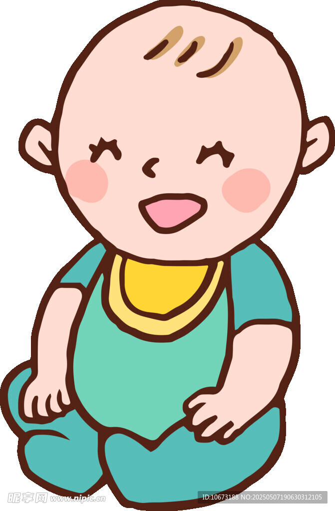 可爱小婴儿开心坐着