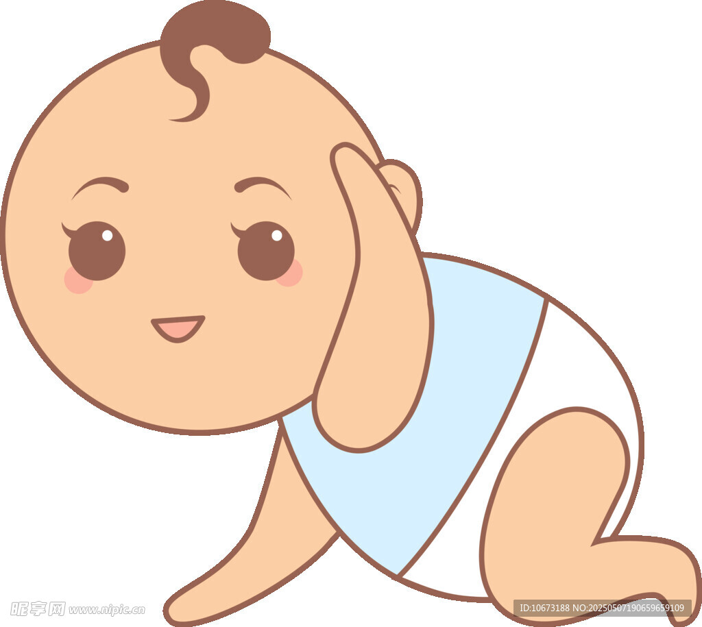 爬行的可爱小宝贝