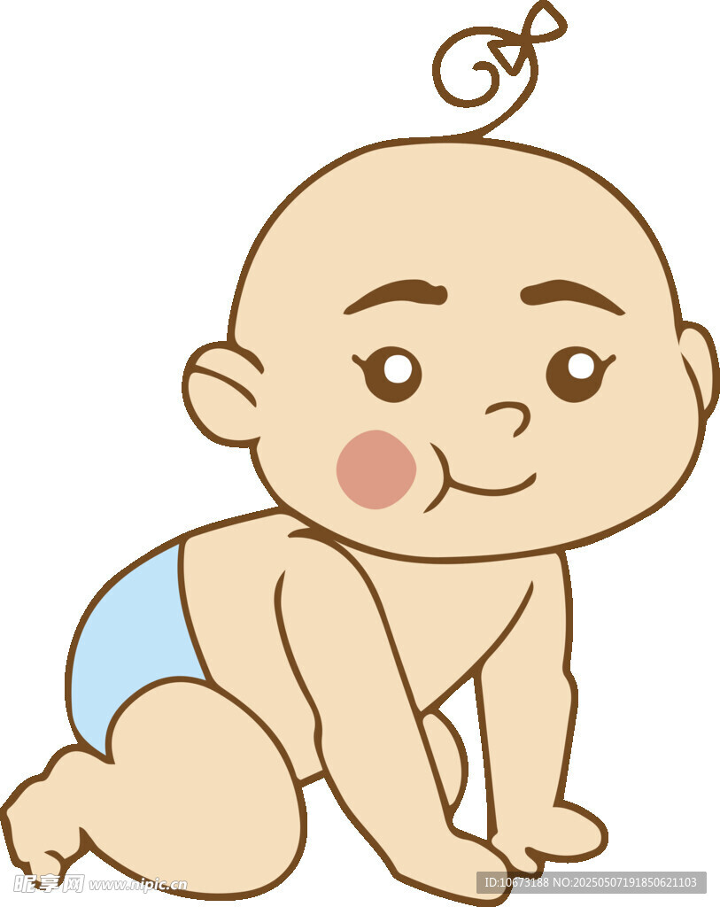 爬行的可爱小婴儿
