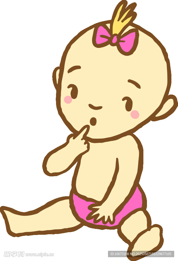 可爱坐地的萌娃女宝宝