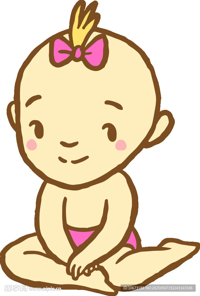 可爱坐地小婴儿