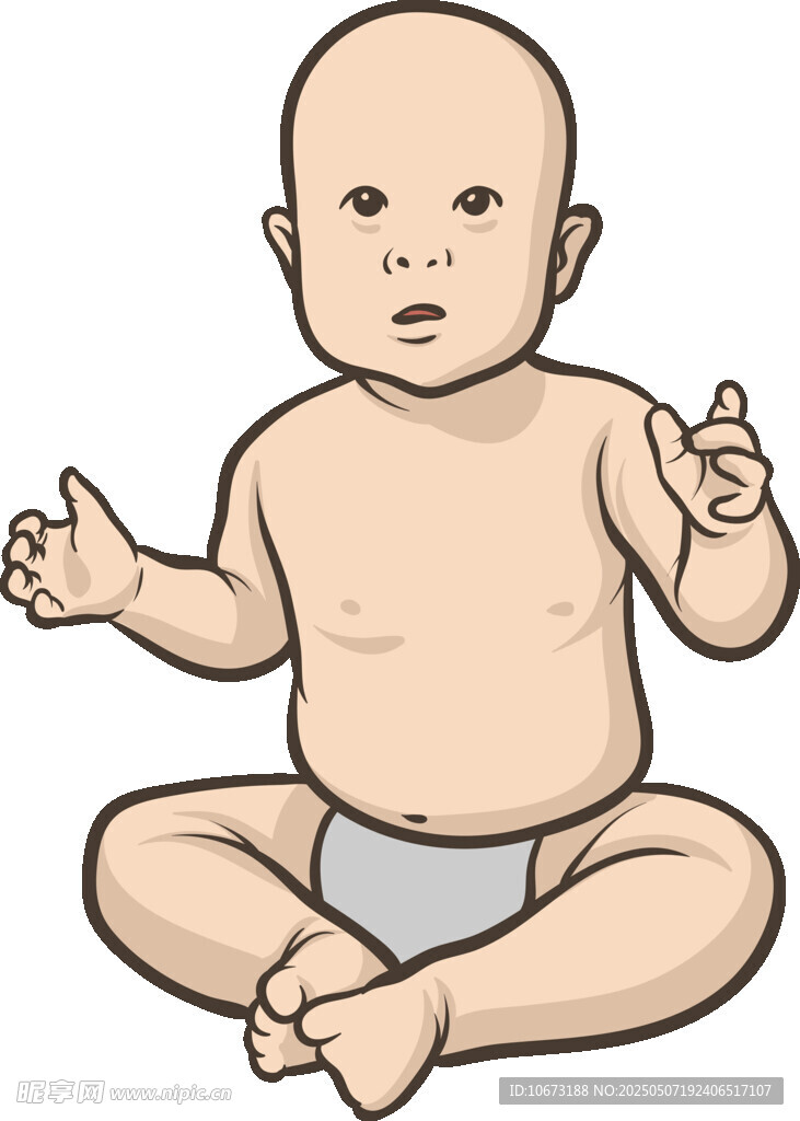 可爱坐立婴儿形象展示