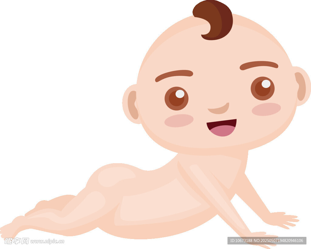 可爱爬行小婴儿