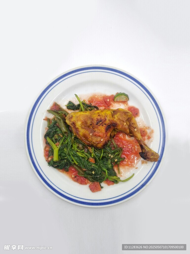 美味蔬菜鸡腿饭
