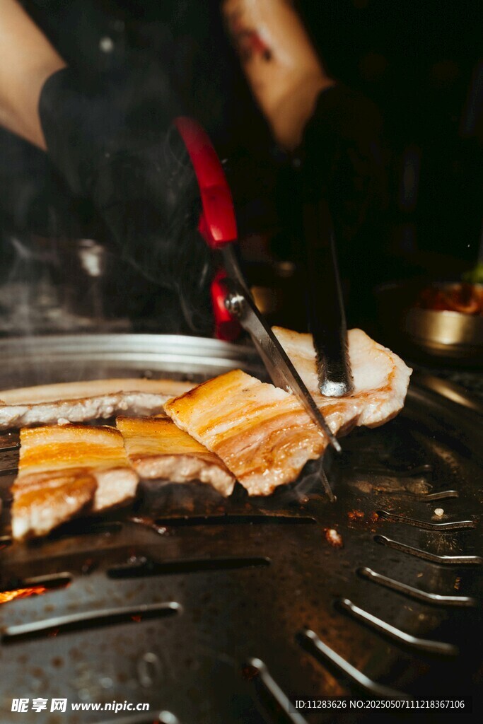 户外烤肉美味诱人瞬间