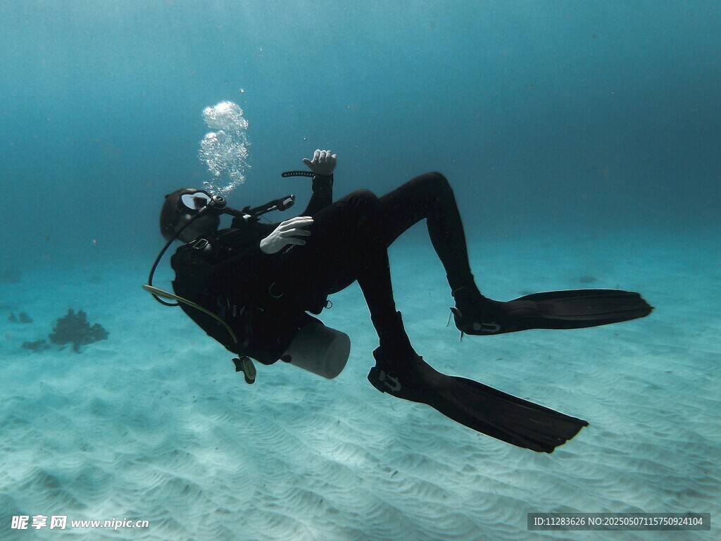 潜水员海底优雅姿态
