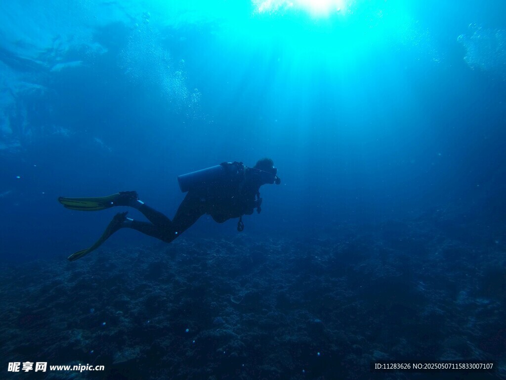 深海潜水员探索神秘海底
