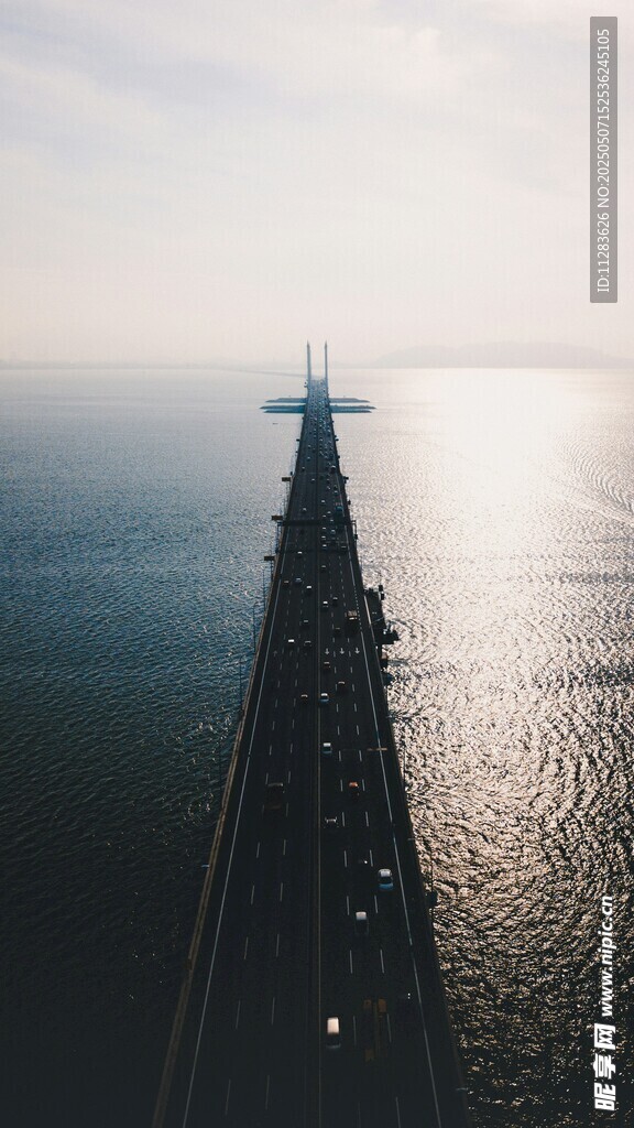 海上大桥延伸向远方