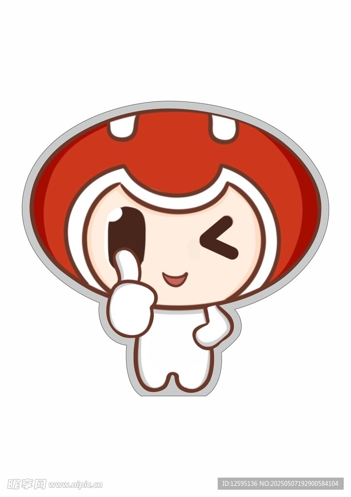 俏皮蘑菇卡通形象