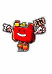 红色卡通书包形象展示