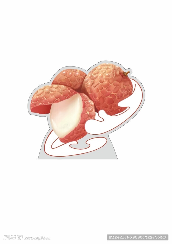 新鲜荔枝果肉诱人展示