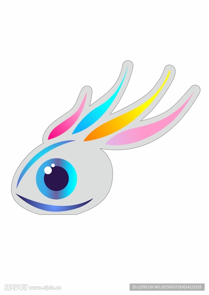 彩色梦幻眼形卡通图案