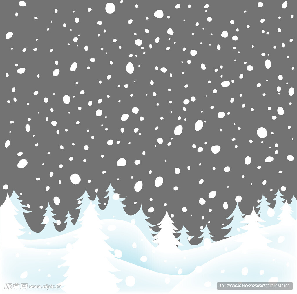 冬日雪景中的森林景观