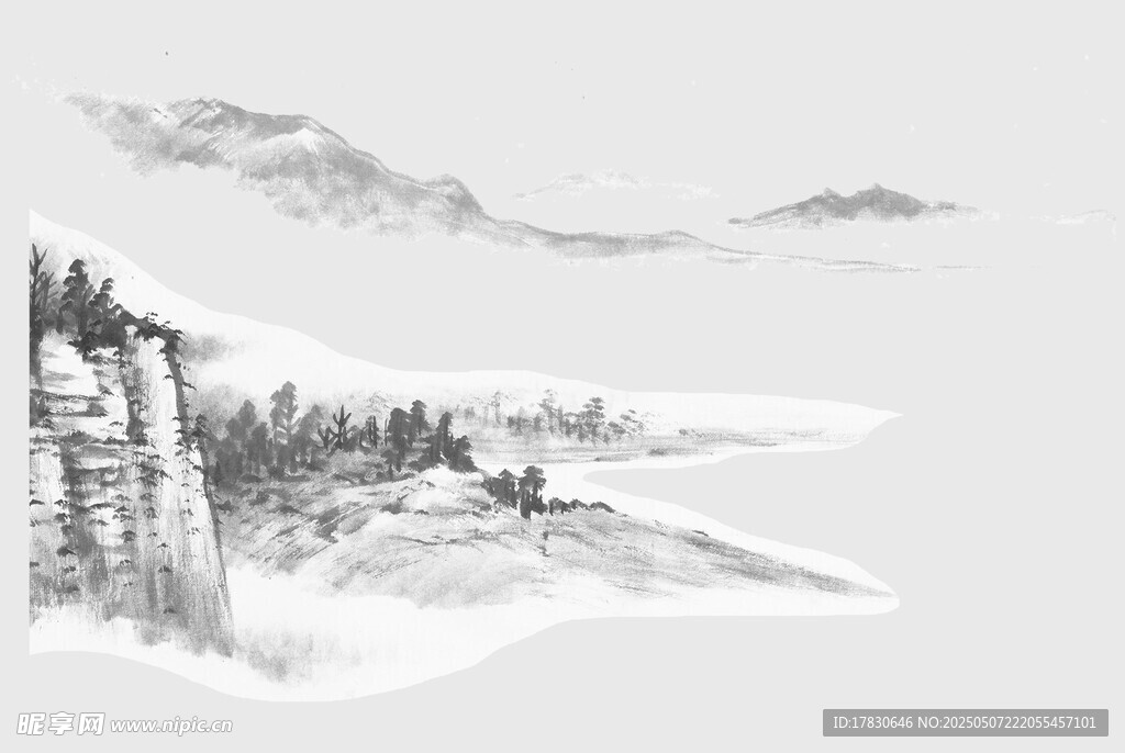 水墨山水风景图