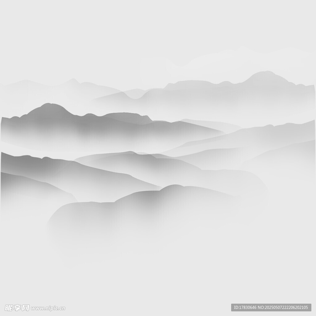 水墨山峦意境图