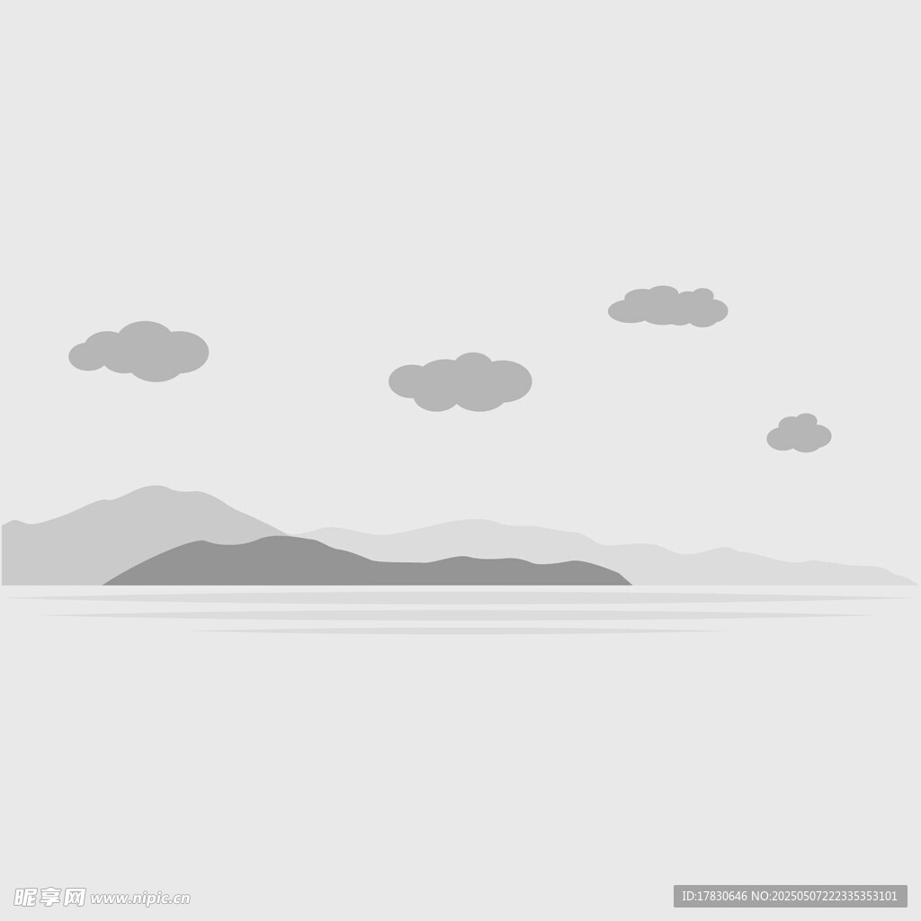 简约山水风景插画