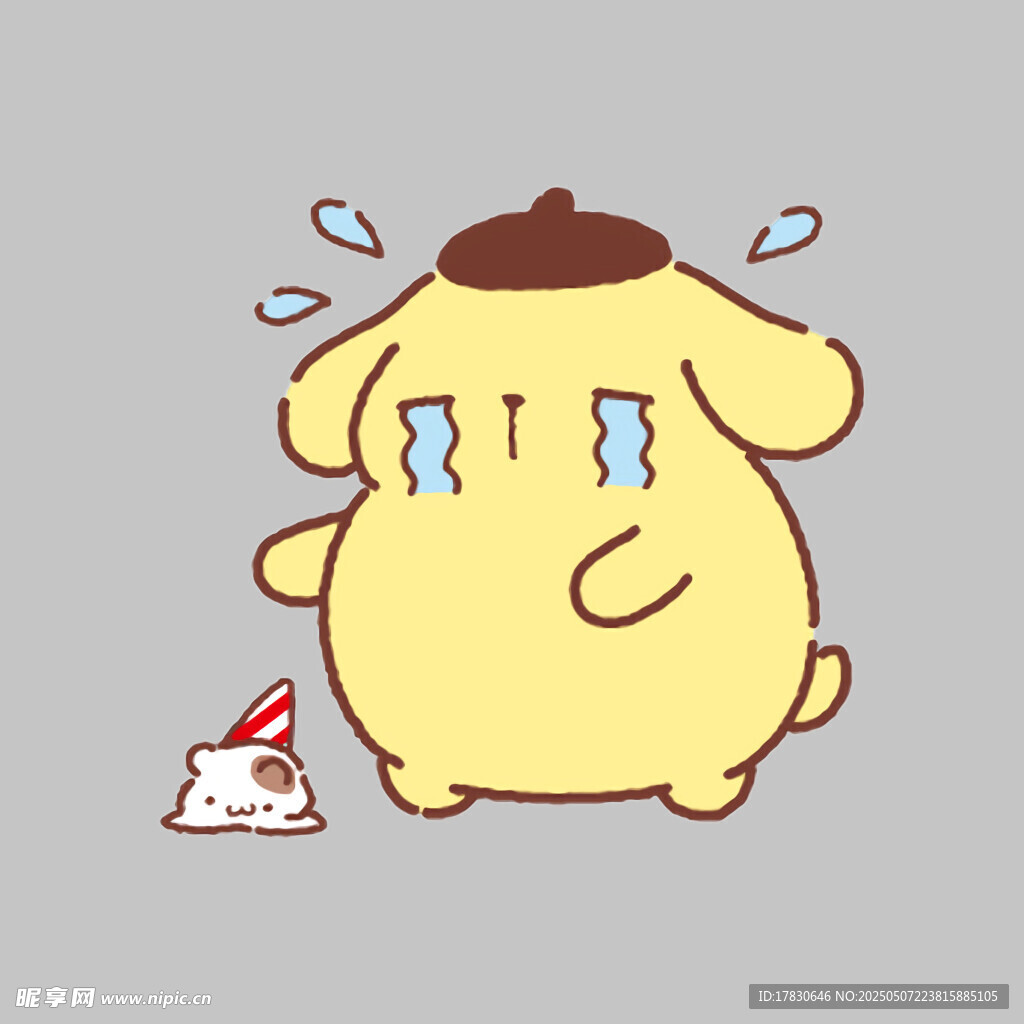 流泪小狗与掉落蛋糕