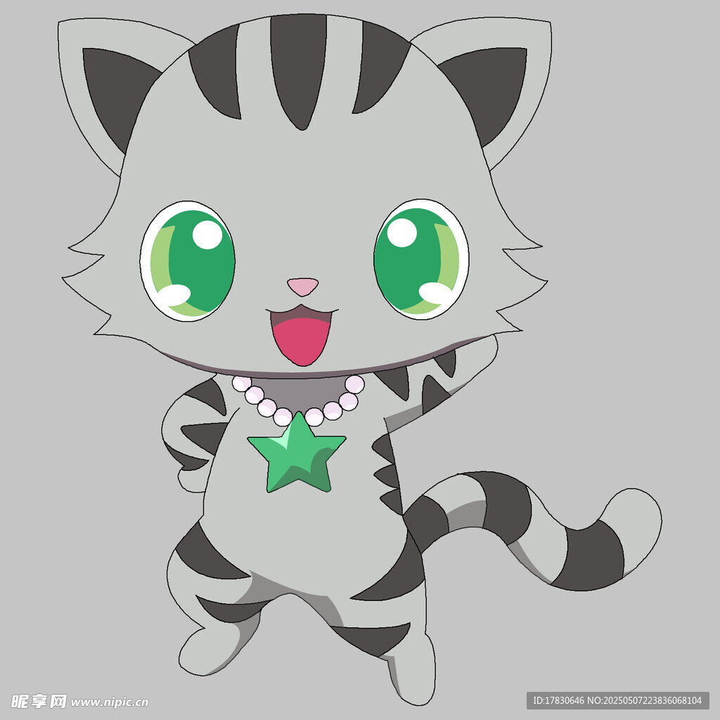 可爱条纹小猫卡通形象