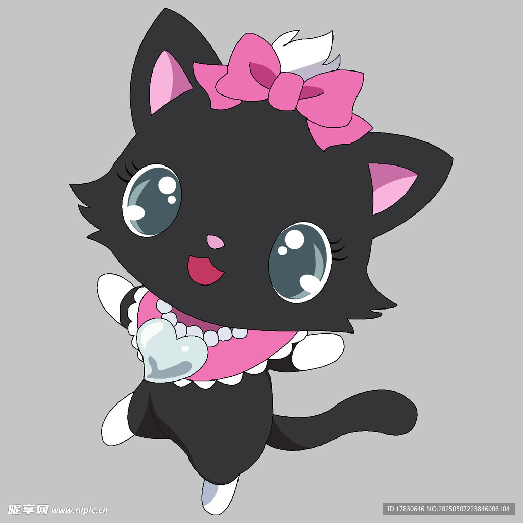 可爱黑猫女孩跳舞