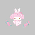 粉色萌兔卡通形象插画