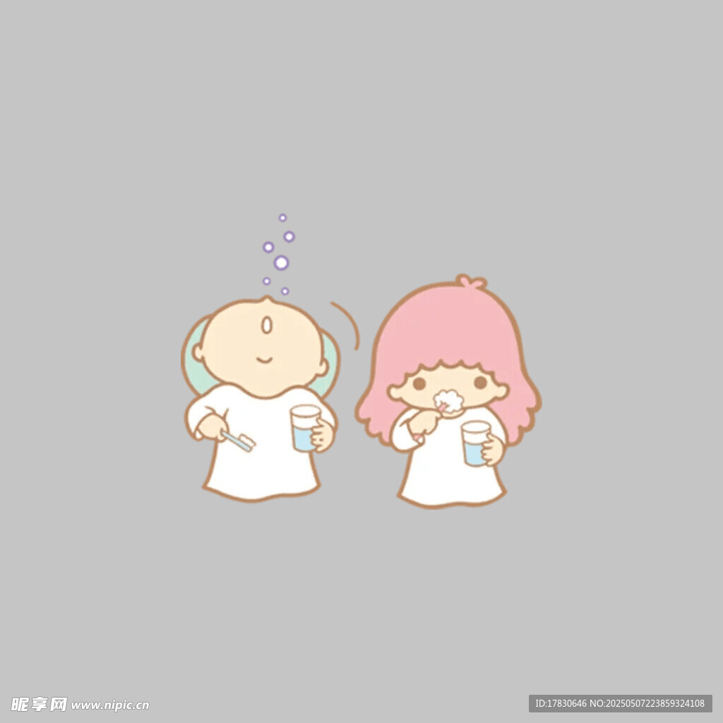 可爱卡通宝宝与女孩形象