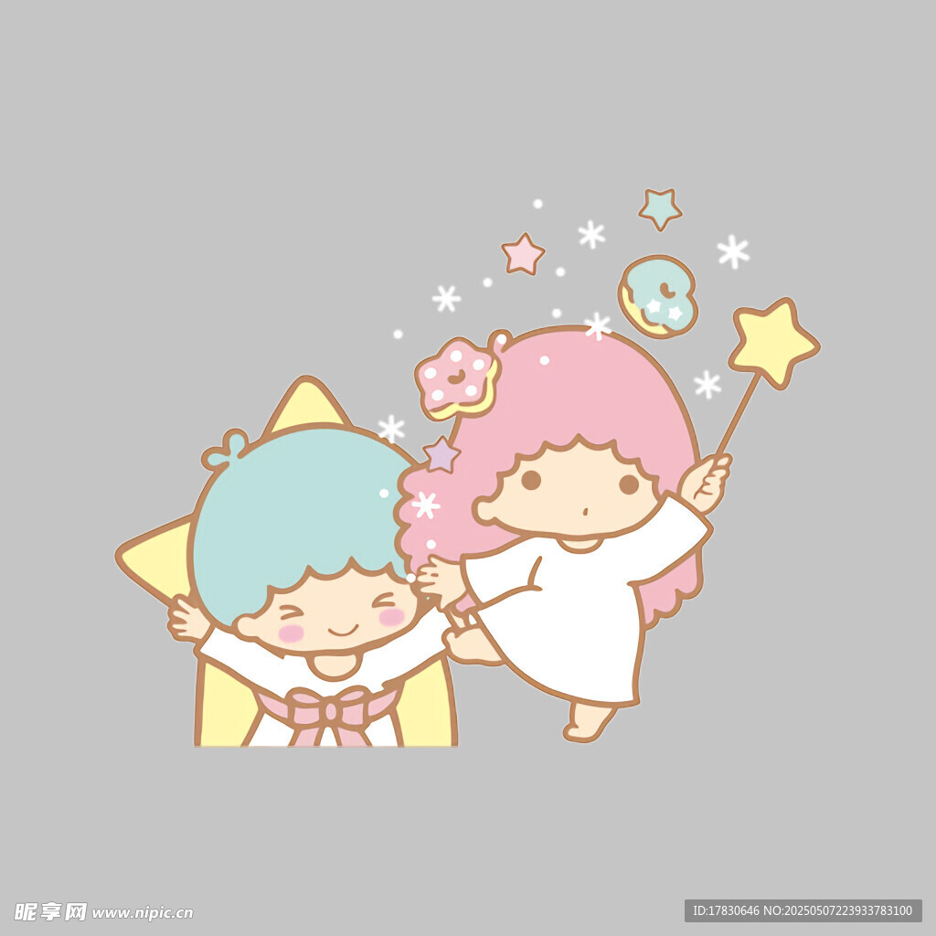 可爱卡通双子星萌趣形象