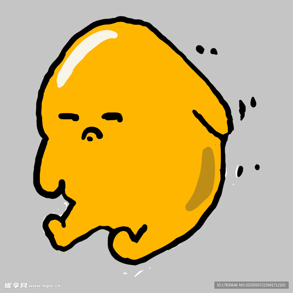 黄色卡通角色的搞怪姿态