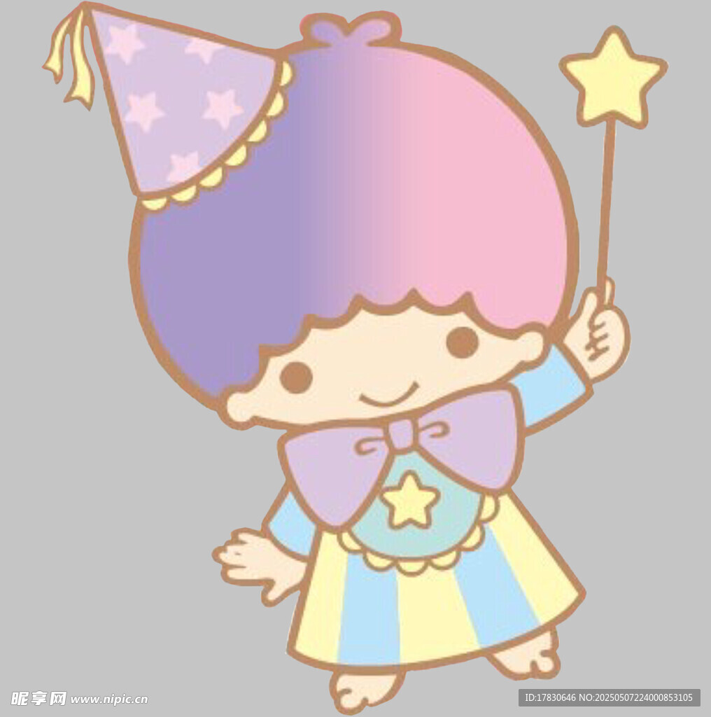 手持星星棒的可爱卡通角色