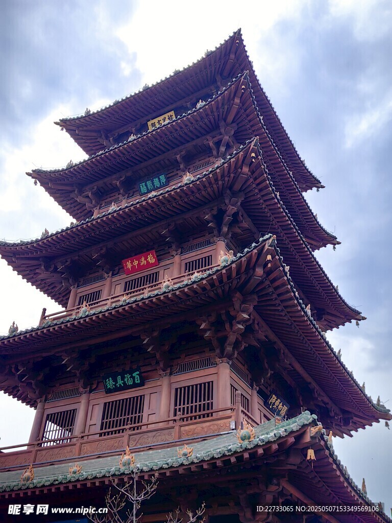 古风多层塔楼建筑景观