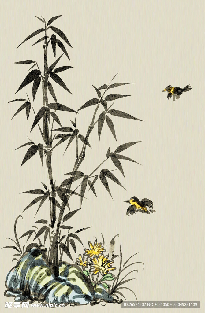 水墨写意竹子