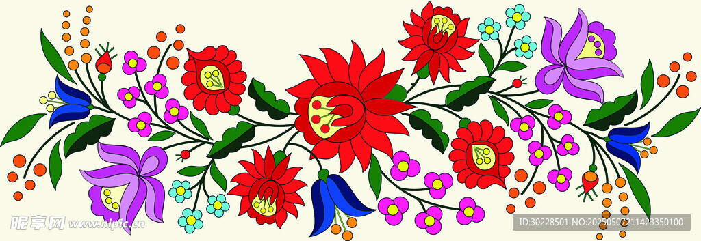 多彩花卉图案装饰画