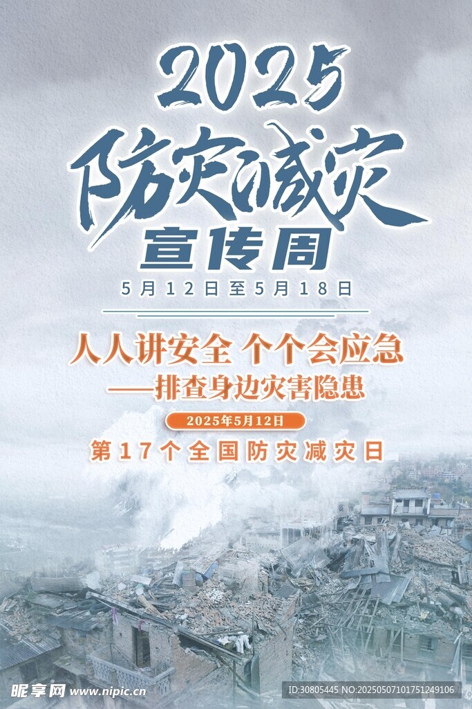 防灾减灾日宣传周海报
