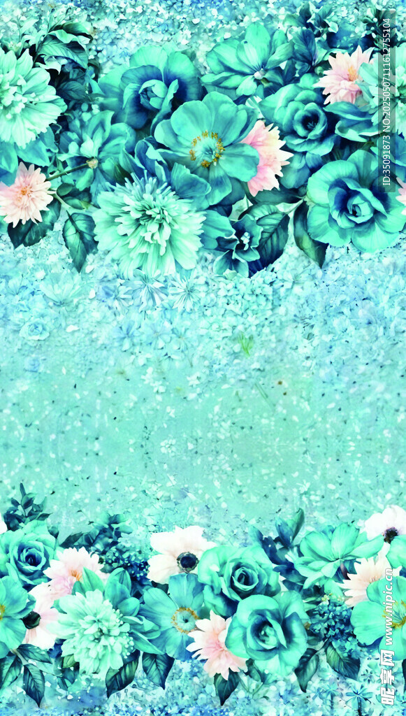 清新花卉边框背景图