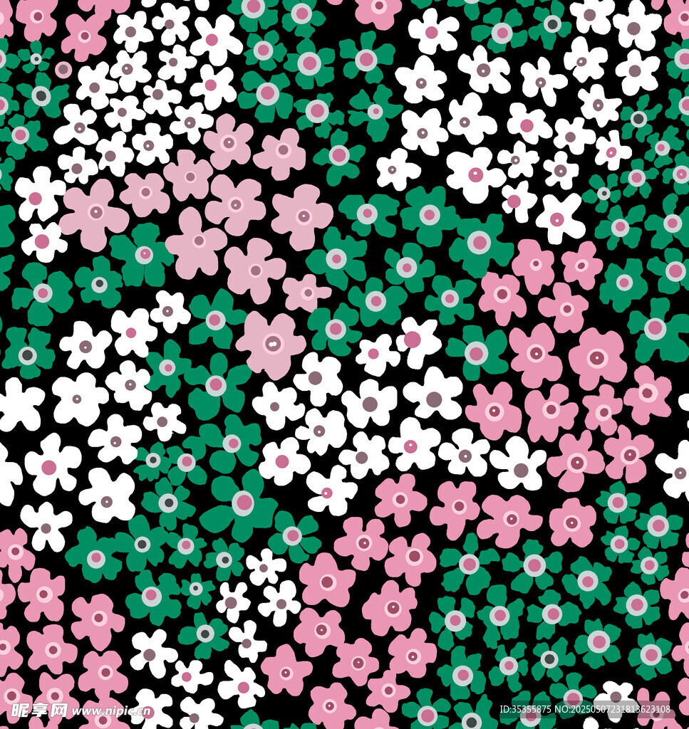 碎花图案布料纹理展示
